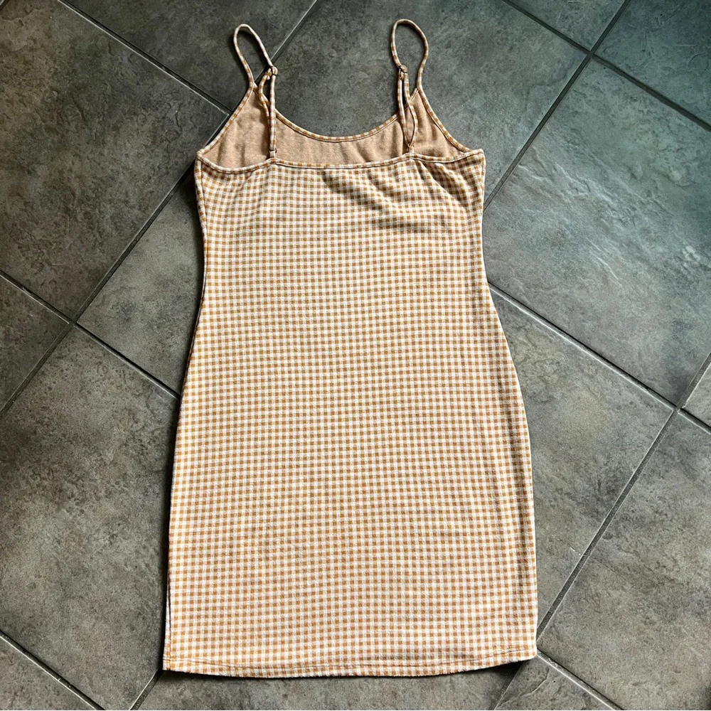 Orange Check Mini Dress - Picture 2 of 5